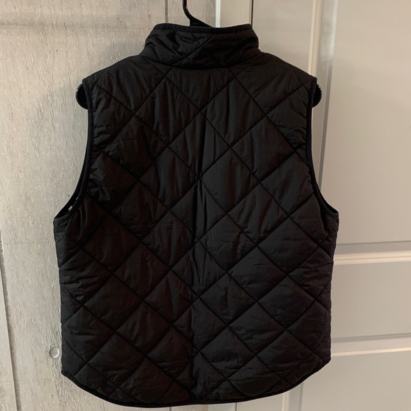 J.Crew Chic Signature Black Puffer Vest Fall Staple Sz L Gold Zipper EUC - Picture 8 of 11